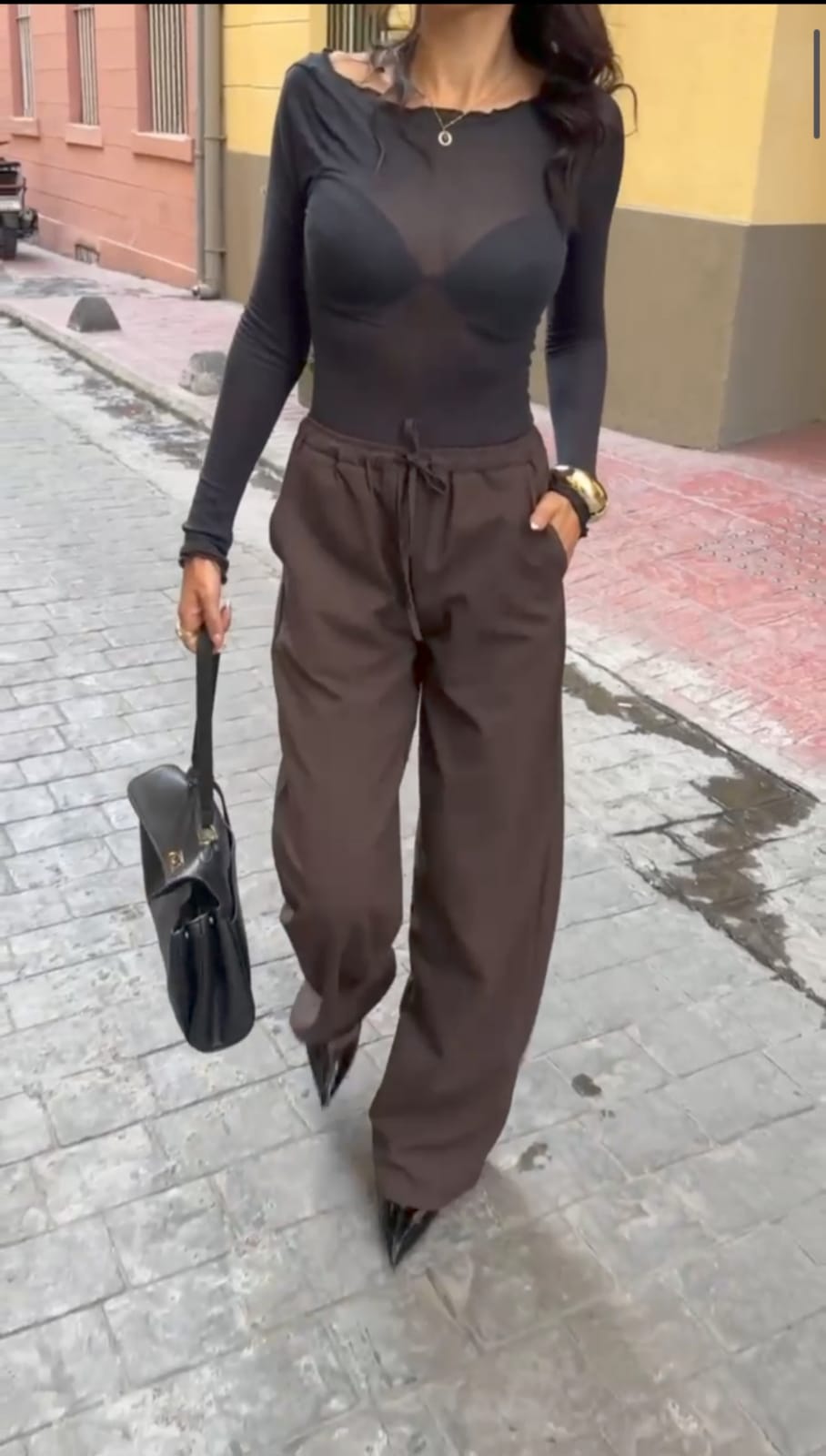 Açık Kahverengi Palazzo Pantolon